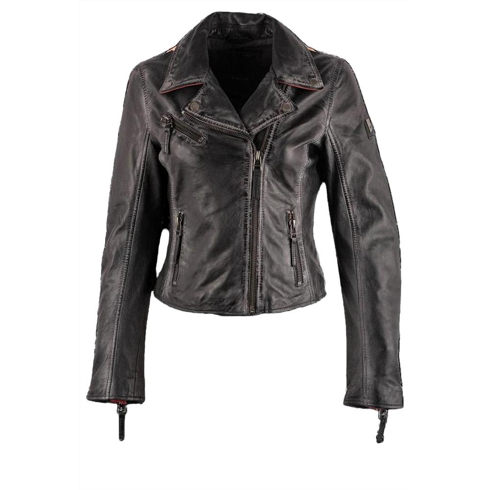 NEW MAURITIUS leather motorcycle jacket in vintage black